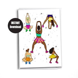 Geburtstagskarte Twerk und Tanz | Herunterladbare Karte | Digitaler Sofort Download