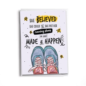 She Believed She Could | Inspirational Female Runner Card