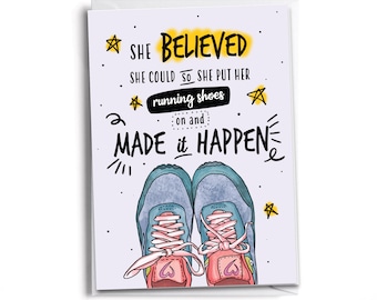 She Believed She Could | Inspirational Female Runner Card