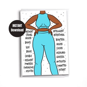 Imprimable Black Girl Magic | Carte téléchargeable | Téléchargement numérique instantané | Carte femme forte
