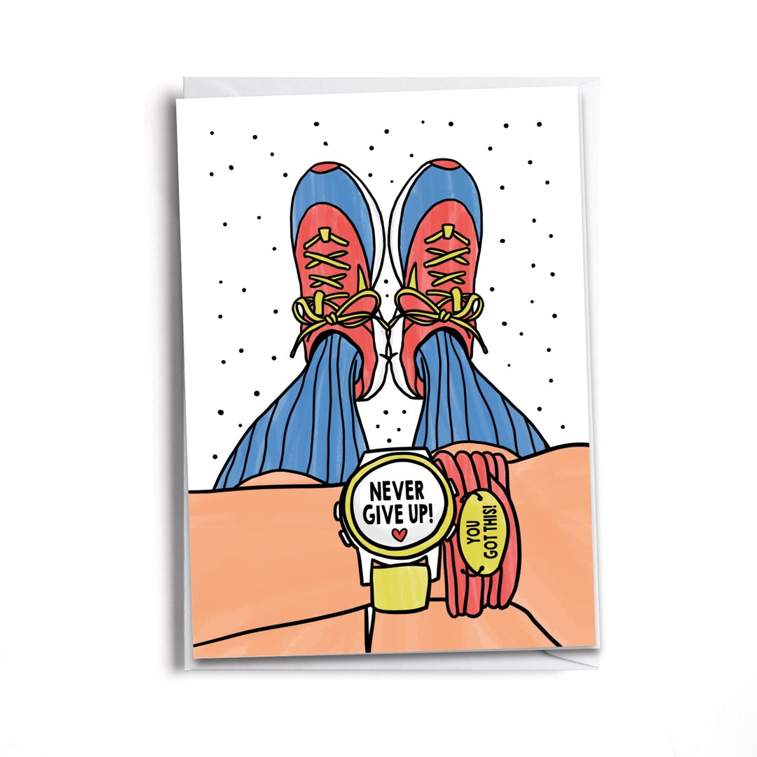 Never Give up Card| Never Stop Trying or Moving | Card for a Walker ...