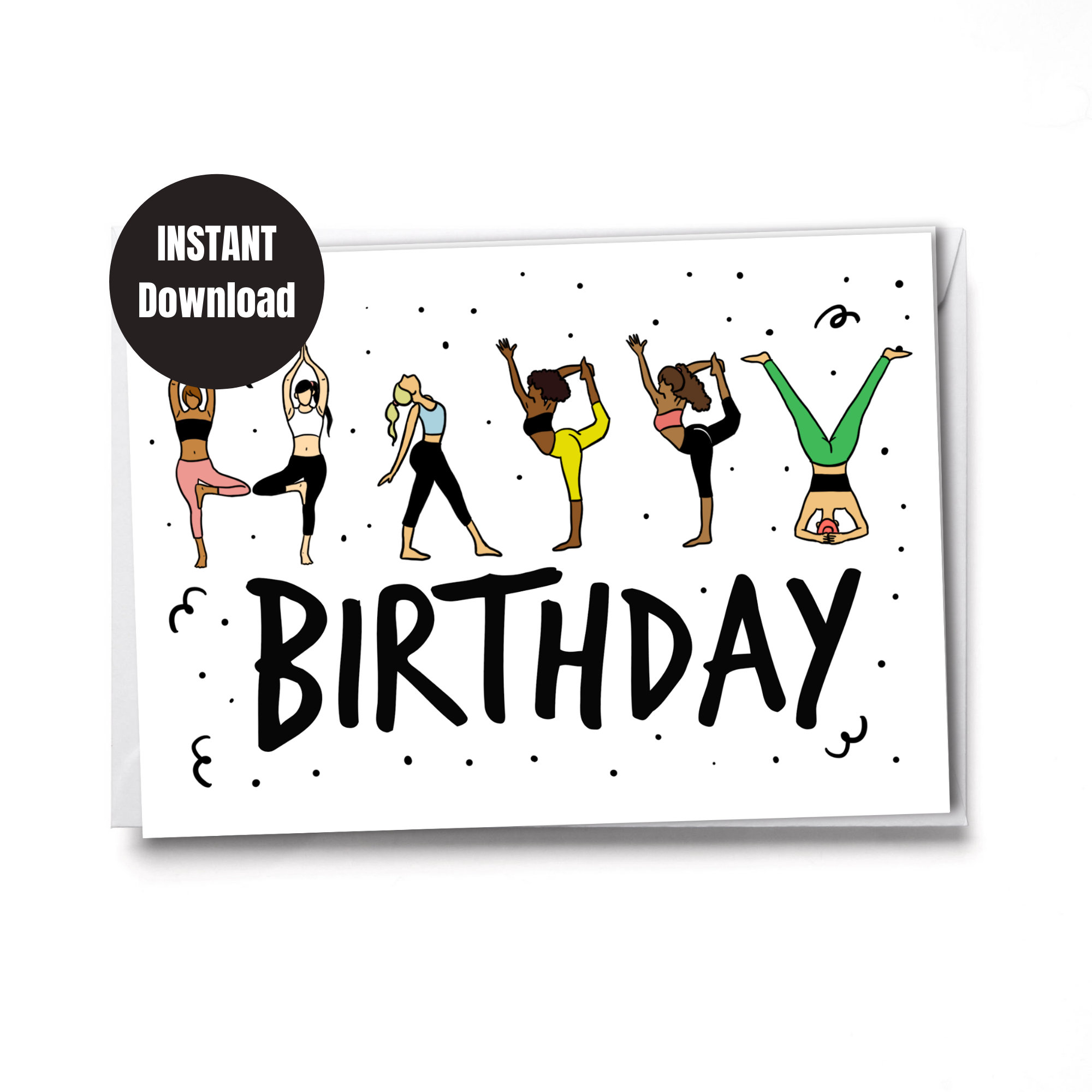 Mermaid Yoga: Funny Birthday Extra Large Card