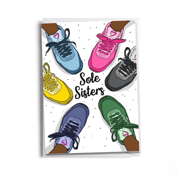 Sole Sisters Run Card | Black Girls Run Together Card | Run Group, Run Team, Run Coach Card