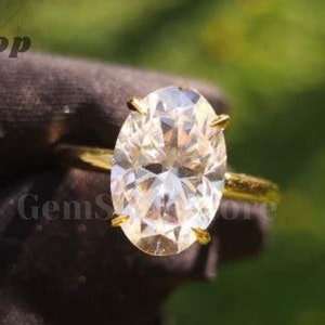 3 CT ovaal geslepen Moissanite verlovingsring ovale solitaire bruidsring klauw griffen Moissanite ring trouwring verjaardag ring cadeau voor haar