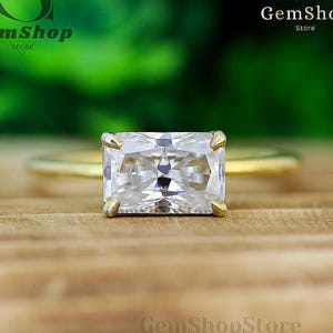 2 CT Radiant Cut Moissanite Engagement Ring Radiant Solitaire Ring Solitaire Engagement Ring Anniversary Ring Valentine&#39;s Gift For Women