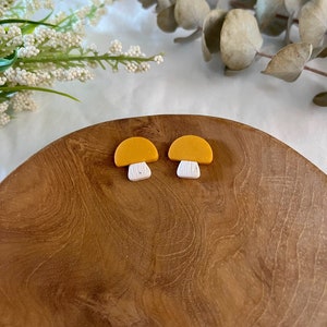 Champignonstekers | Handgemaakte oorbellen van polymeerklei | Cottagecore-esthetiek | Herfstoorbellen | Champignons |