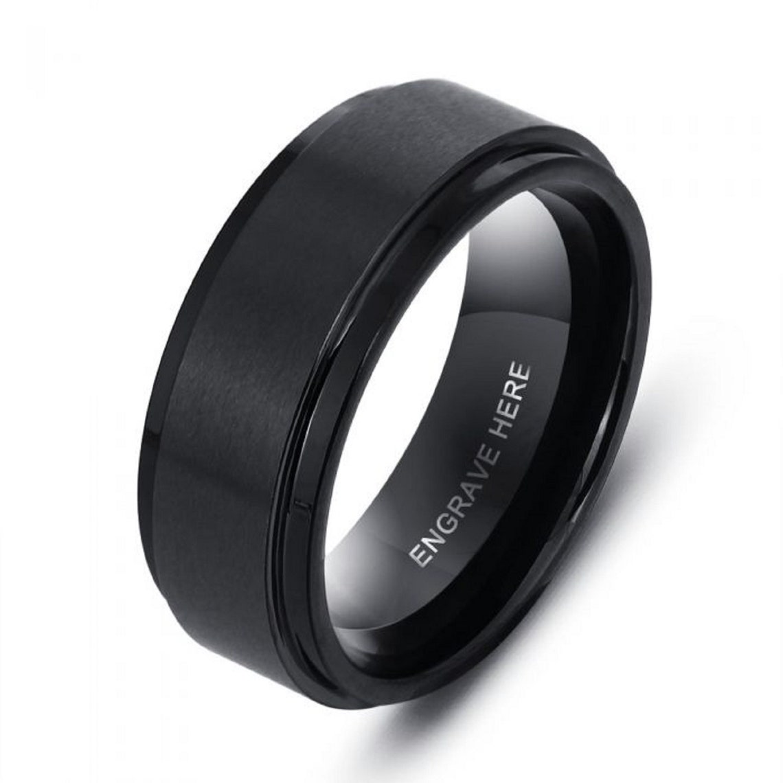 Customized Tungsten Steel Men's Ring Bespoke Gift for Etsy UK