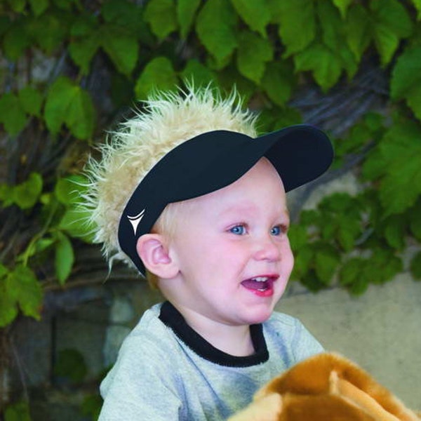 Flair Hair Baby Black Visor Blonde Hair