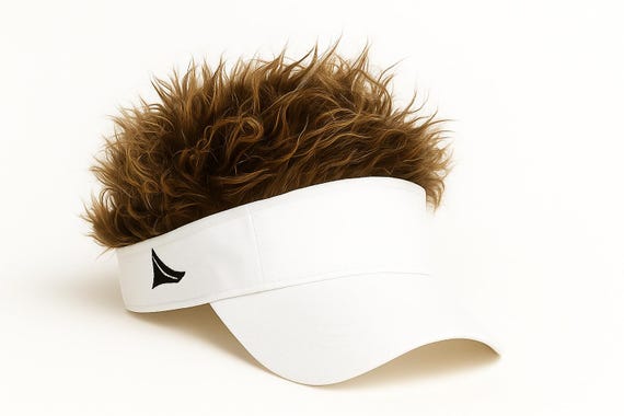 Flair Hair White Visor Brown Hair - Main Image