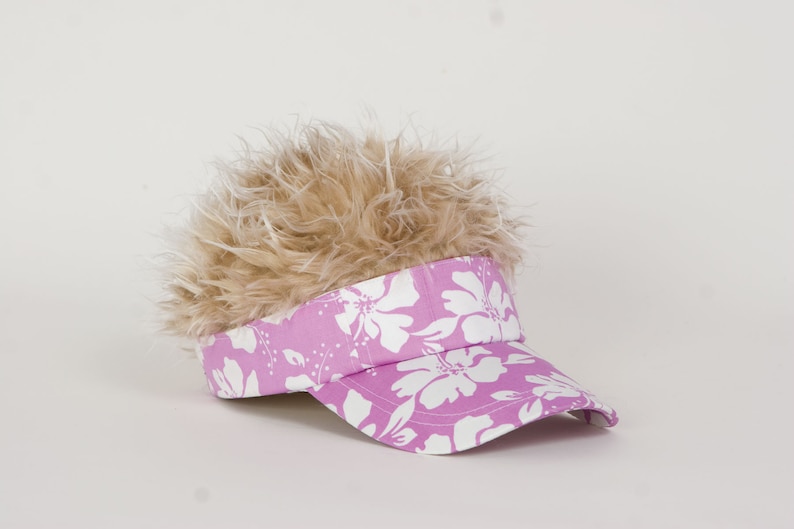 Flair Hair Floral Pink Visor Blonde Hair Etsy