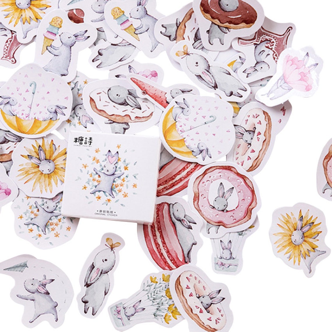 Rabbit Stickers Rabbit Stickers Cute Rabbit Sticker Etsy