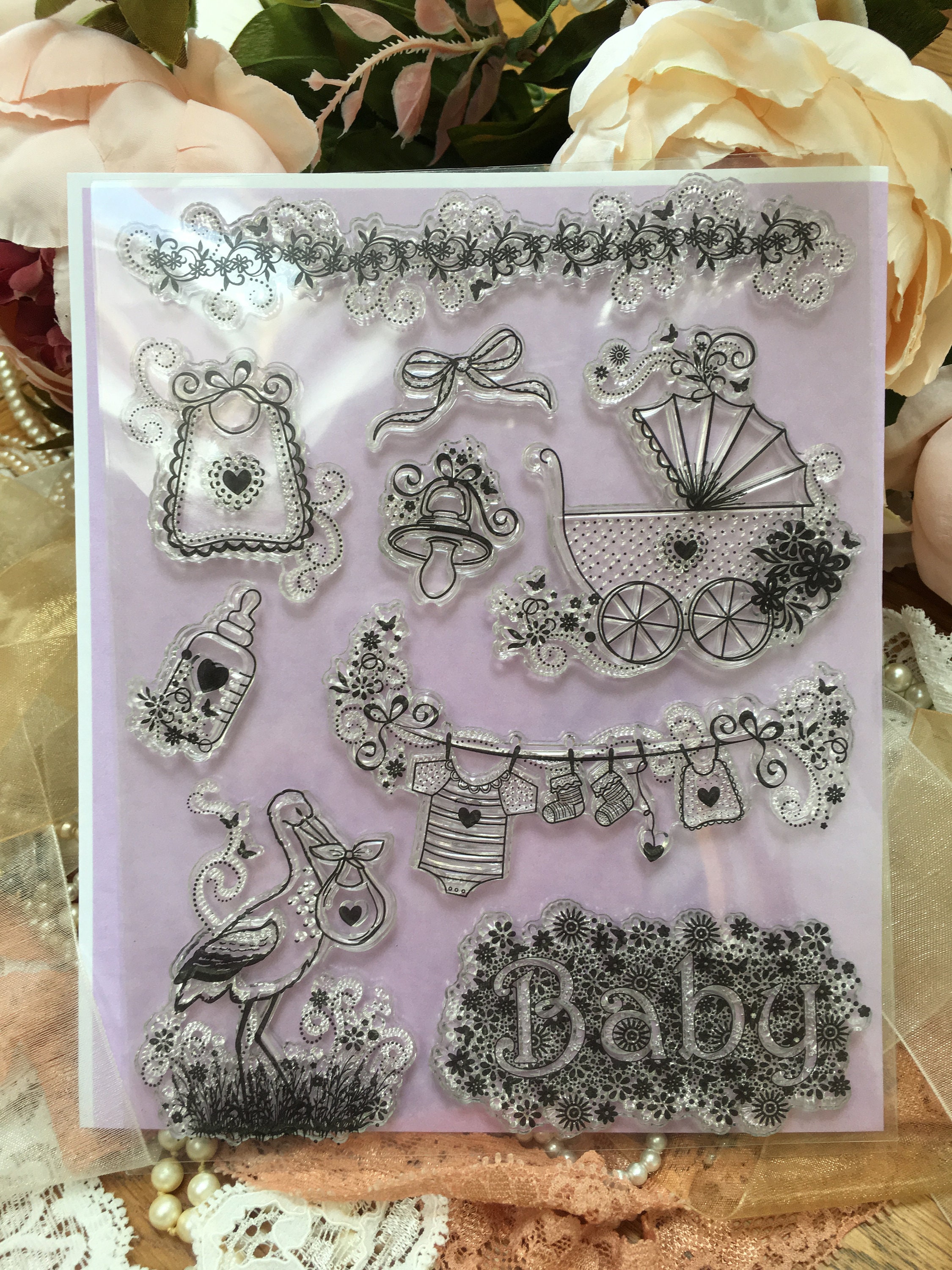 Clear Stamp Baby clear stamp rubber stamps Baby stamp Etsy