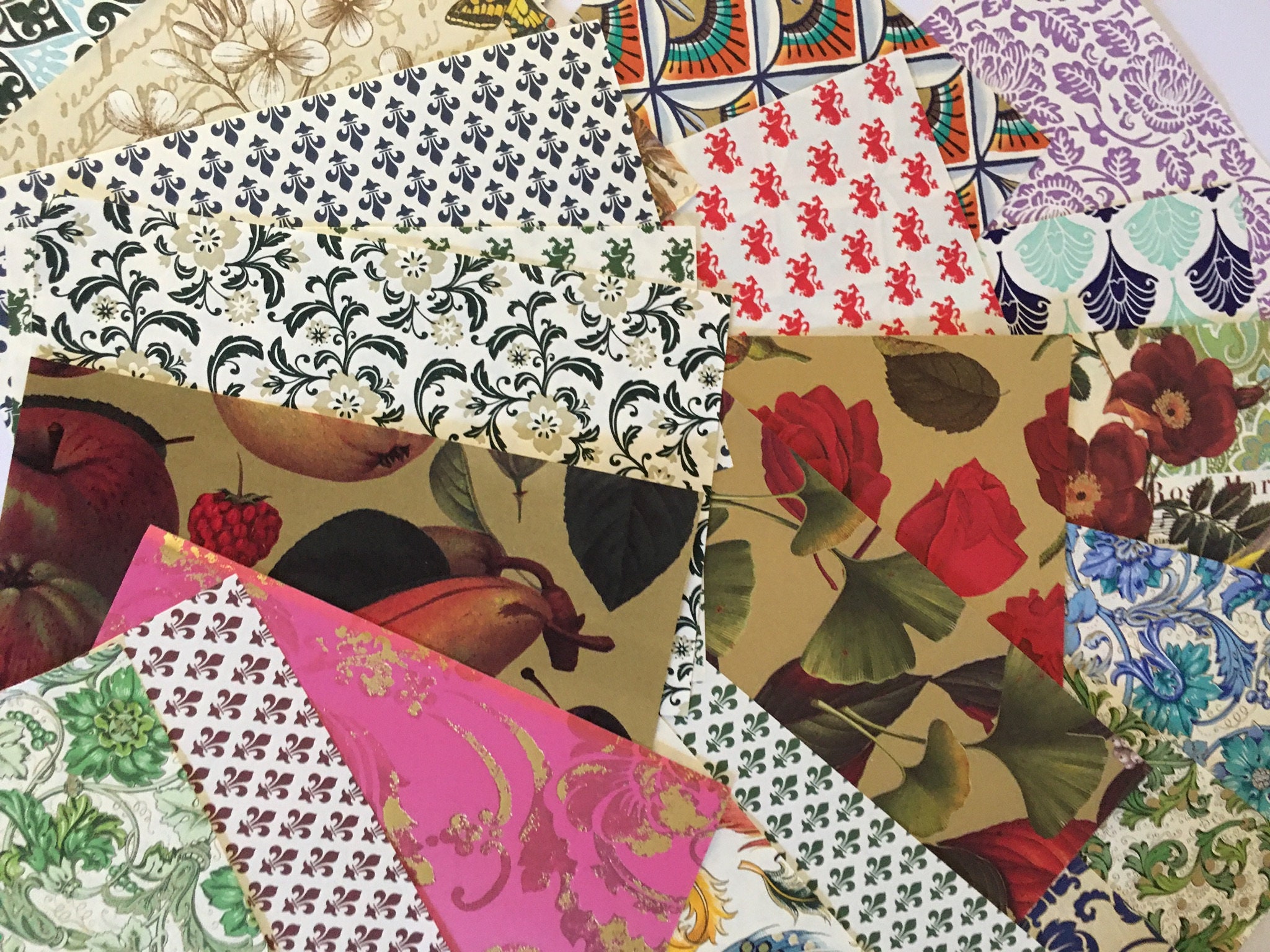 Scrapbook Paper Crafting Papers Decoupage Papers collage Etsy UK