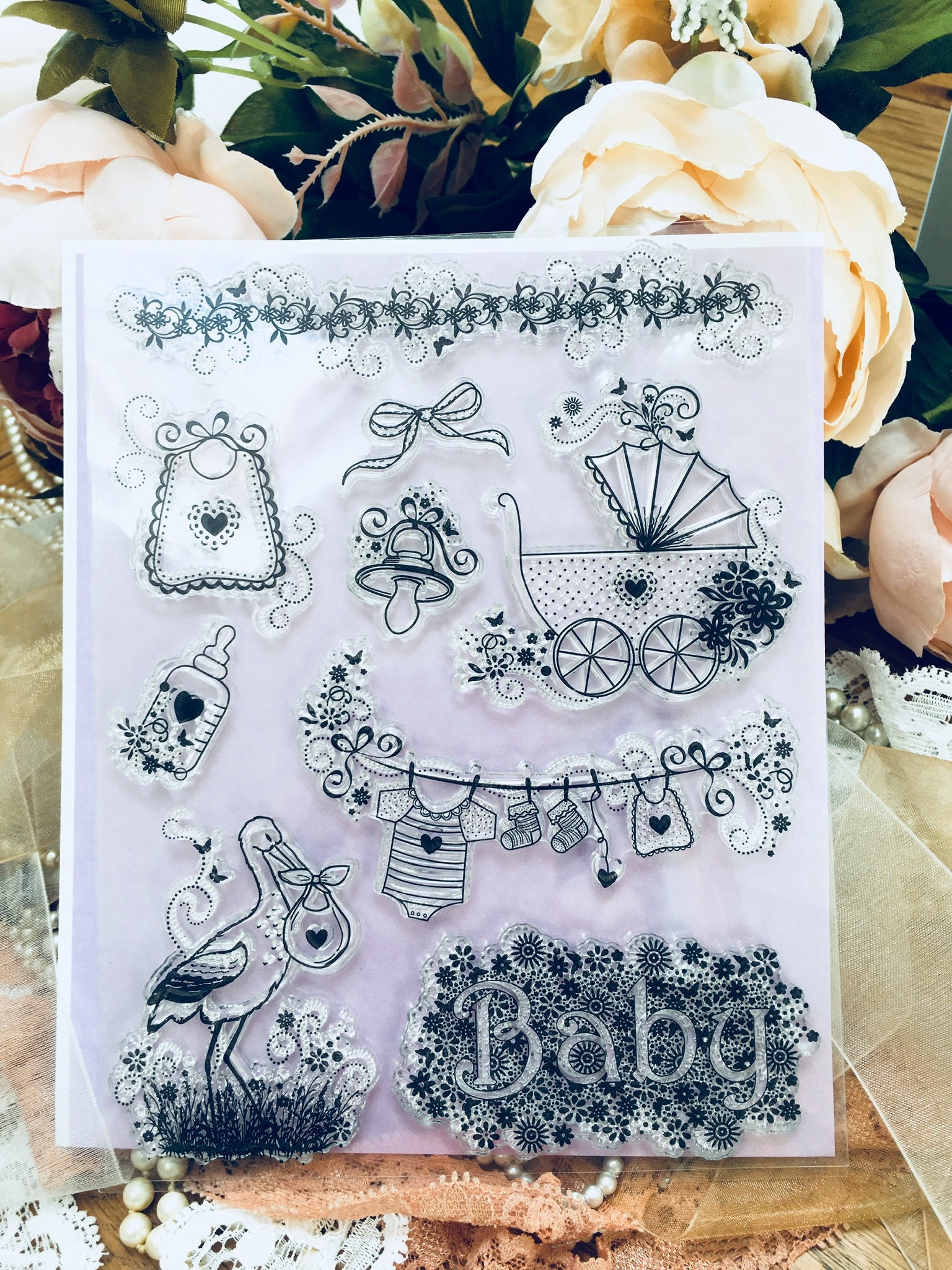 Clear Stamp Baby Clear Stamp Rubber Stamps Baby Stamp Etsy UK