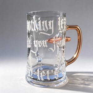 Disco Elysium Glass Tumbler, Embedded Dice, Gothic Etching, RPG Fan Gift