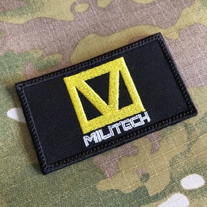 Cyberpunk Militech Embroidered Morale Patch Hook Fastener Backing