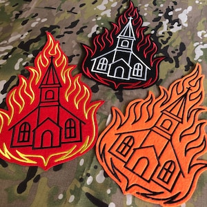 Big Church on Fire Custom Embroidered Back patch Sew on
