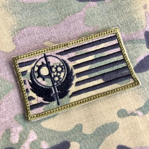 Fallout Brotherhood Camo Embroidered Patch Morale Hook Fastener Backing