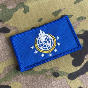 Helldivers 2 Earth Flag Embroidered Patch Hook Fastener Backing