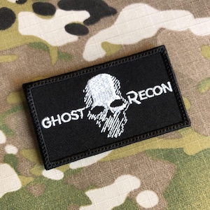 Parche bordado con cierre de gancho y calavera de Ghost Recon