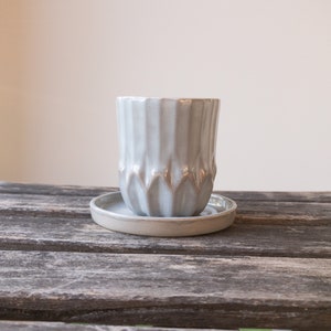 Handmade Stoneware Cup with a Saucer, Coffee cup, Tea cup, Plant Pot, Handmade Ceramic, Birthday gift, House Warming Gift, Planter image 3