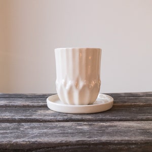 Handmade Stoneware Cup with a Saucer, Coffee cup, Tea cup, Plant Pot, Handmade Ceramic, Birthday gift, House Warming Gift, Planter image 2