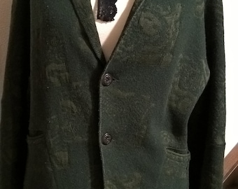 Gilet veste femme,manches longues,gilet vintage,Made In FRANCE,cadeau femme,cadeau vintage,vêtements femme,fille,cadeau fille,lainage vert