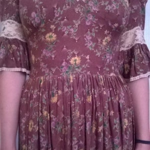 Vintage dress,Woman dress,woman gift,gift girl,women&#39;s clothing,girlswear,printed cotton,lace,gift,19 century,made in France