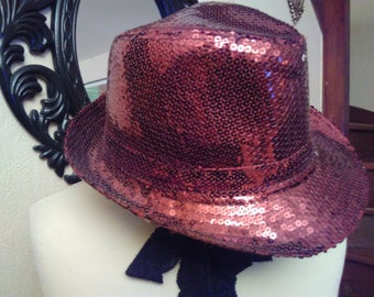 Hats in glitter, copper, vintage hat, unisex hat, woman, man, girl, disco, borsalino Hat Hat Hat Hat