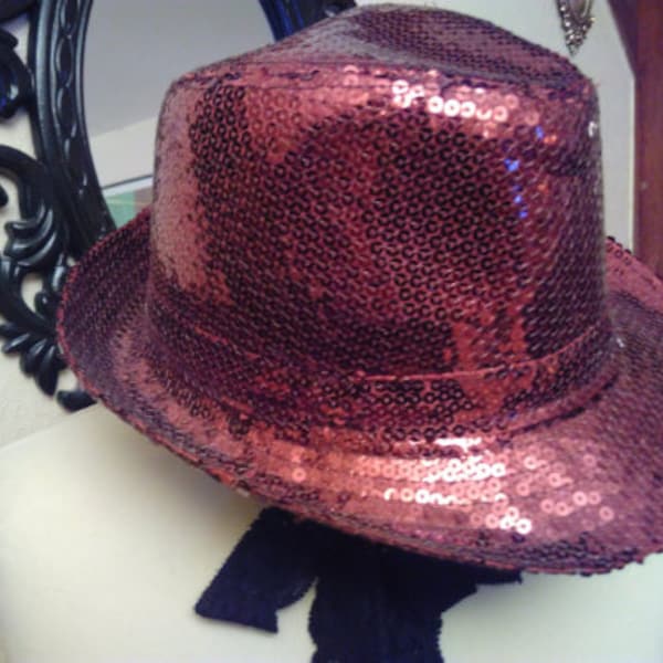 Chapeaux en paillettes,couleur cuivré,chapeau vintage,chapeau unisexe,chapeau femme,chapeau homme,fille,chapeau disco,chapeau borsalino