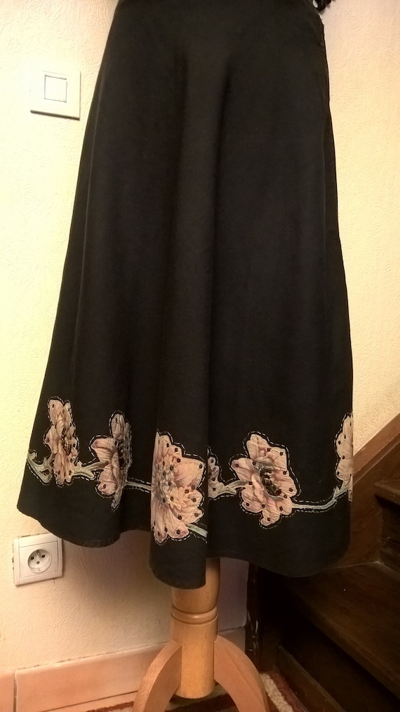 Vintage skirt, cotton skirt, mid-length skirt, STE