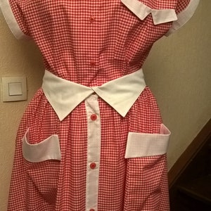 Chemise et Jupe Vintage,ensemble Femme,coton vichy,cadeau vintage,Année  60,Made in France,style pinup,cadeau femme,vêtements vintage