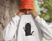 Sweatshirt Chat Noir | Pull Langue des Signes | Vêtement bio