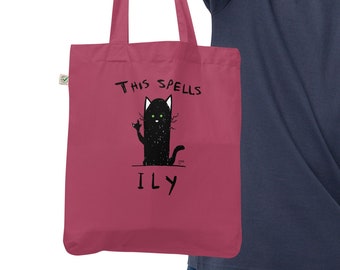 Black cat Adopt - ecological tote bag | Organic tote bag | Adopt Don't Shop