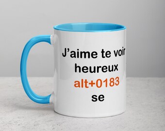 Colorful Mug Heureuxse | Inclusive mug| Happy Blue Mug