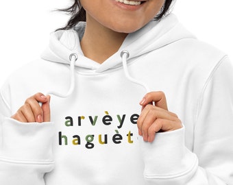 Hoodie Malmedy Arvèye Haguète embroidery | hoodie theÜ pika | Belgian organic clothing