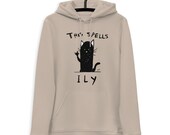 Hoodie Black Cat ILY | pull langue des signes | ASL Hoodie | bio et unisexe