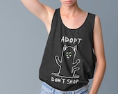 Débardeur adopt dont shop | débardeur chat noir, débardeur unisexe chat