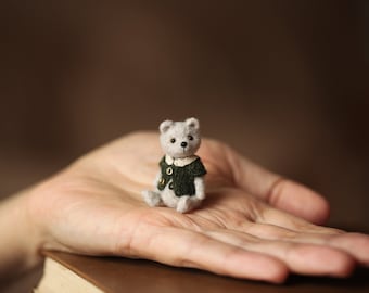 Bear Crochet bear Thread bear Miniature bear Kamilakw Doll house