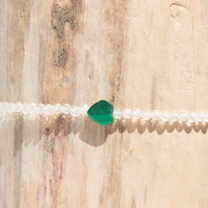 bracelet coeur malachite et cristal de roche