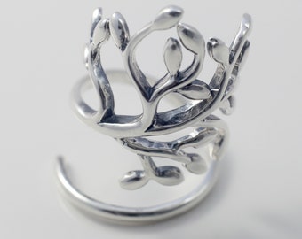 Sterling Silver Blossom Branch Ring