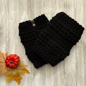 Cozy Black Slouchy Boot Cuffs