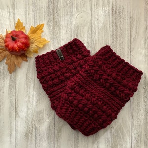 Cozy Slouchy Warm Burgundy Ankle Boot Cuffs