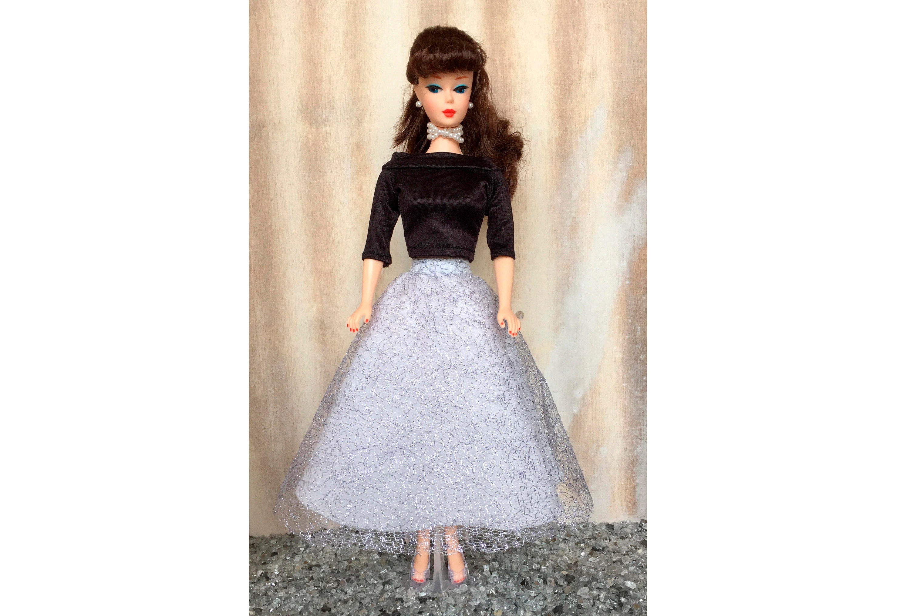 Handmade Barbie doll tulle skirt and black top Barbie | Etsy