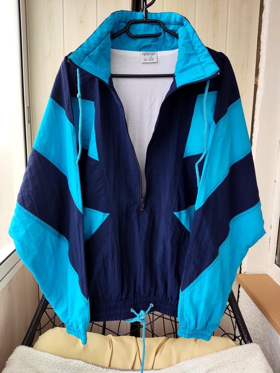 Vintage Retro Marcel Clair Windbreaker Jacket Pullover Half Zip