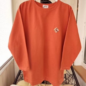 Vintage Retro Orange Belle Überraschung Pullover Langes Sweatshirt für Damen. Größe - XL