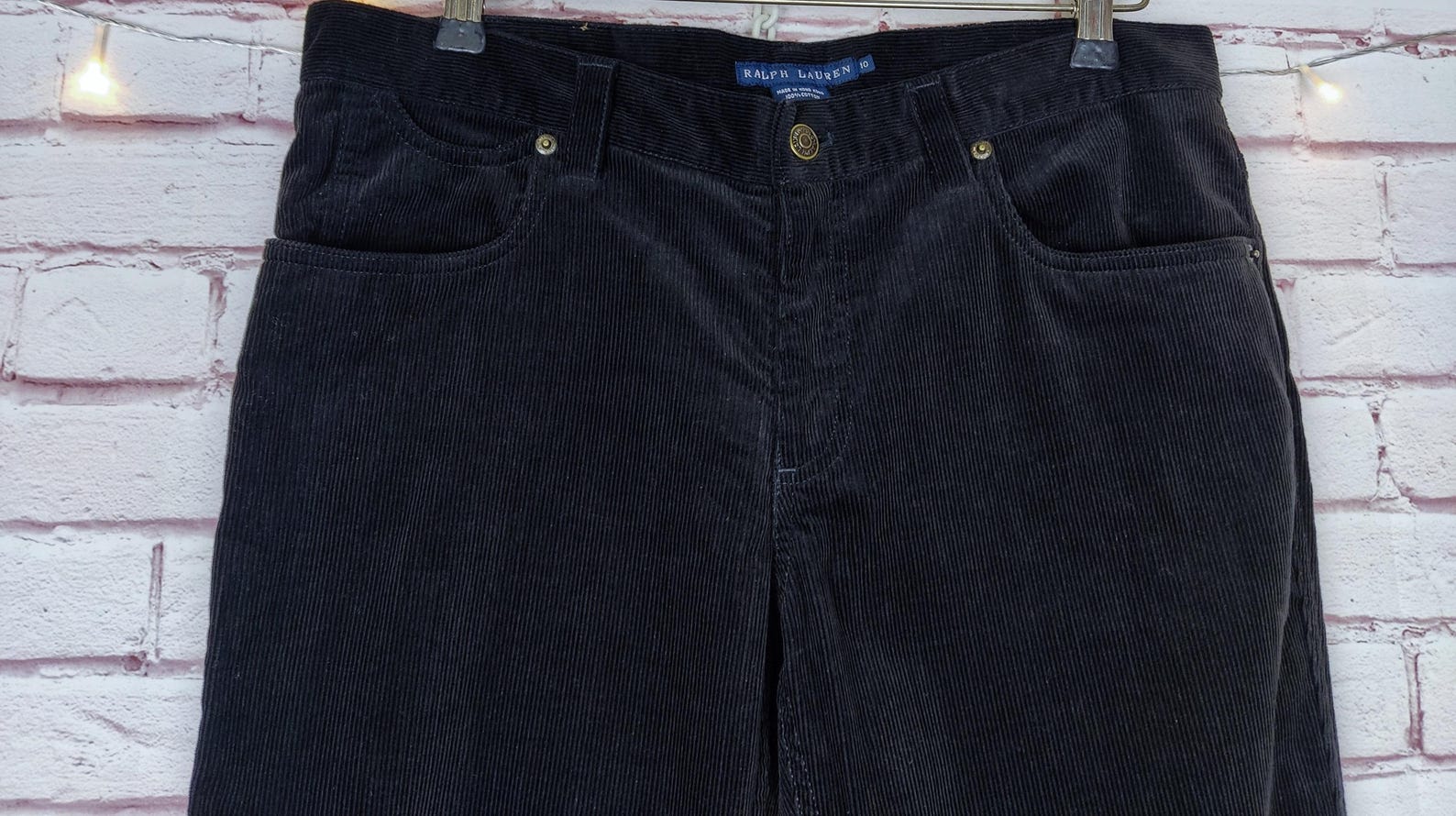 Ralph Lauren Women's Velvet Stretch Pants Black Size 10
