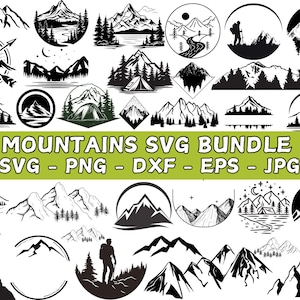 MOUNTAIN SVG Bundle, Travel ClipArt, Travel Svg, Mountain SVG, Mountain Silhouette, Forest Svg, Adventure Svg, Mountains Svg, Camping Svg