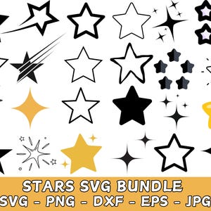 Stars SVG Bundle: Sparkle, Twinkle, Bright Star Clipart (Digital Download)
