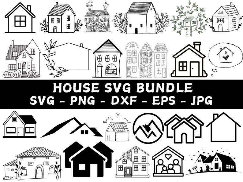House SVG Bundle House Clipart House Png House Vector House Clip Art ...